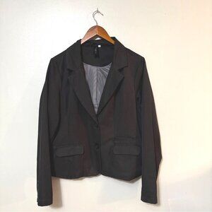 Miss Ashley Black Button-Front Blazer XL Womens Fitted Jacket 60% Cotton & 40% P